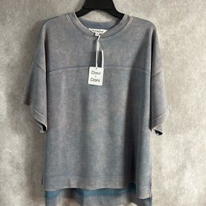 Davi & Dani Men's Washed Gray Short Sleeve Tee